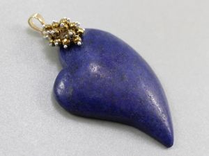 Lapis lazuli serce piryt hematyt i srebro - wisior - ChileArt